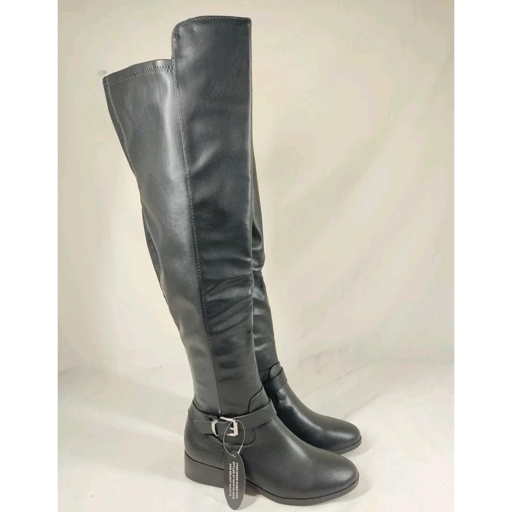 Style & Co Women's Black Charlaa Buckled Accent Over-The-Knee Boots‎ Size 6M
